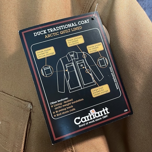 NWT Carhartt Loose Fit Firm Duck Insulated Traditional Coat Size 46 Reg - Picture 8 of 10